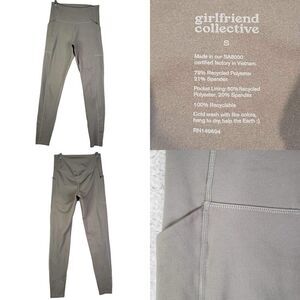 Girlfriend Collective Women Leggings Size Small S Green Gray High Rise Active